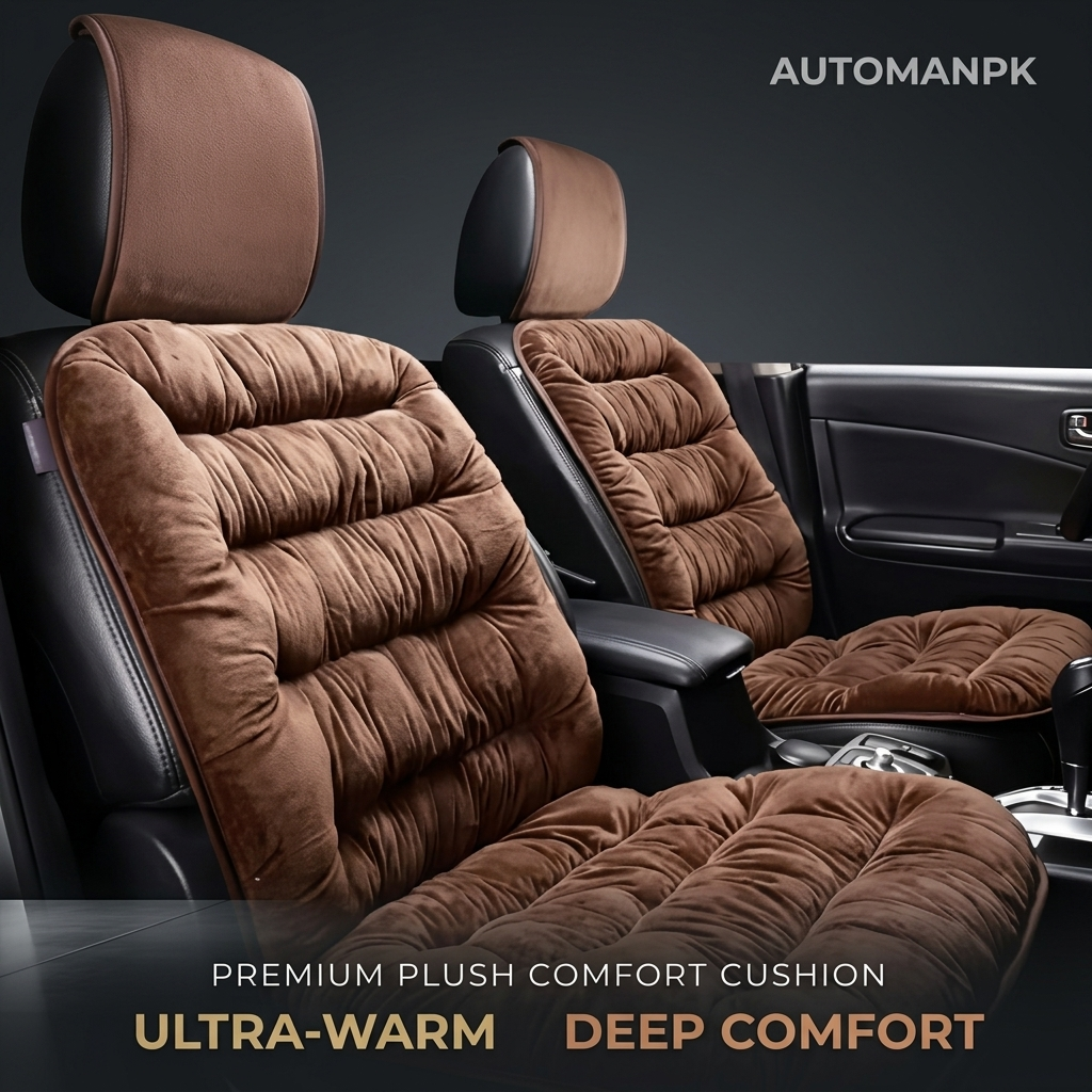 Premium Plush Car Seat Comforter Cushion – Universal 1 Pc | All-Season Thermal | Ultra-Soft Velvet | AutoManPK