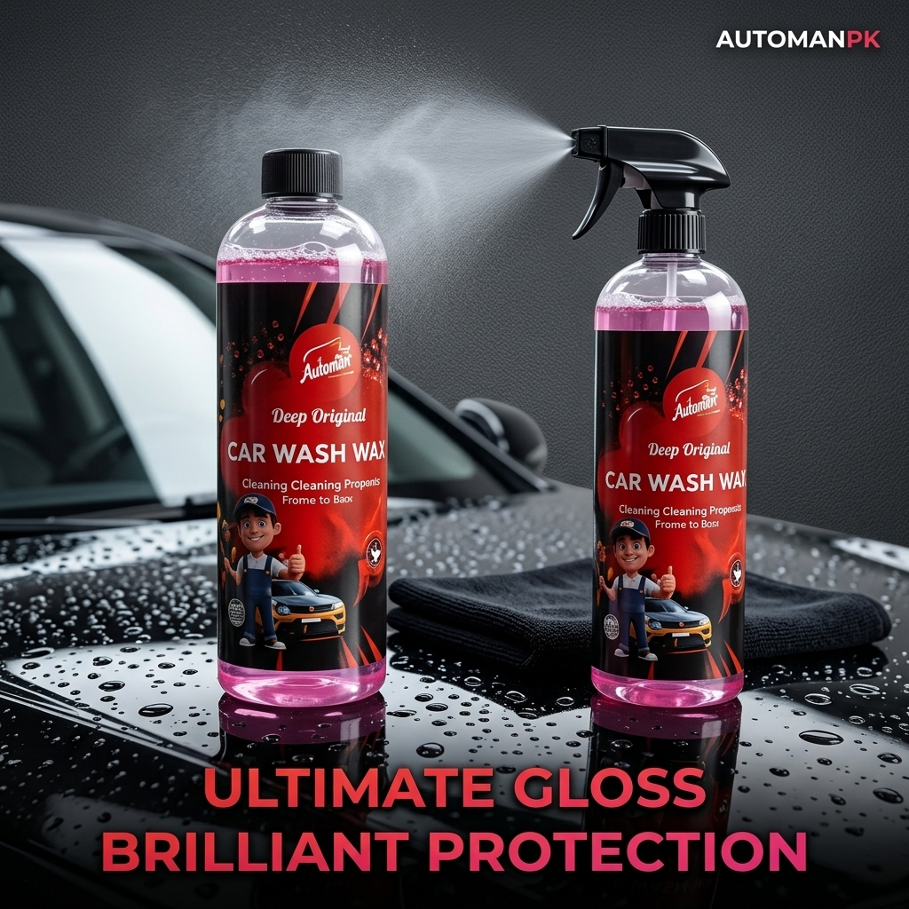 Automan Deep Original Car Wash Wax 500ml – Ultimate Gloss & Brilliant Protection | 2-in-1 Wash & Wax | AutoManPK