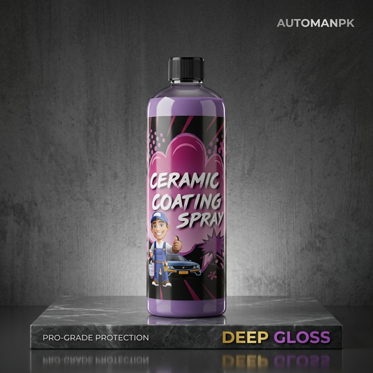 Bottle of Ceramic Coating Spray with a dark gray background