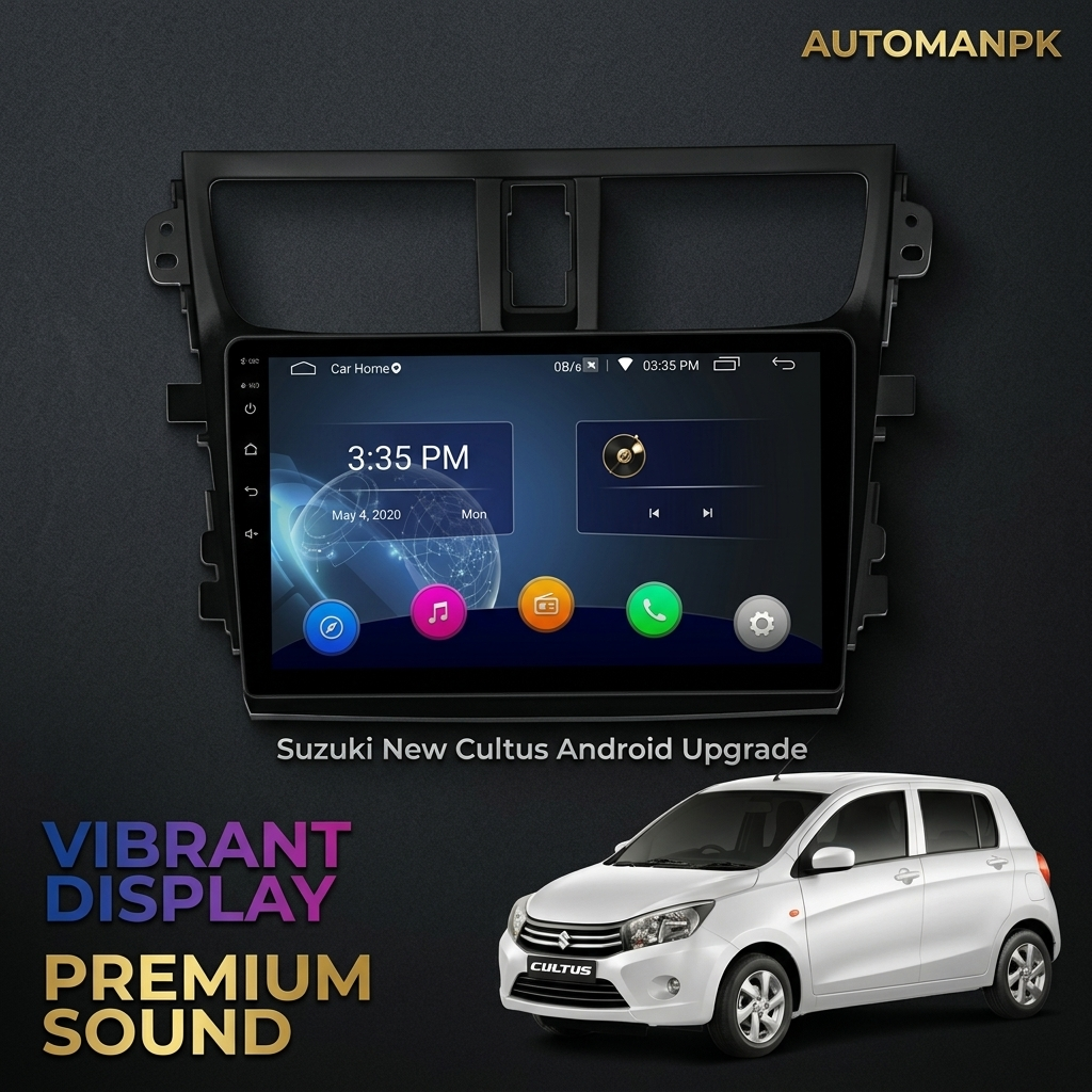 Suzuki Cultus 9-Inch Android Car Panel – GPS, Bluetooth, WiFi & FM Radio (2017–2026)