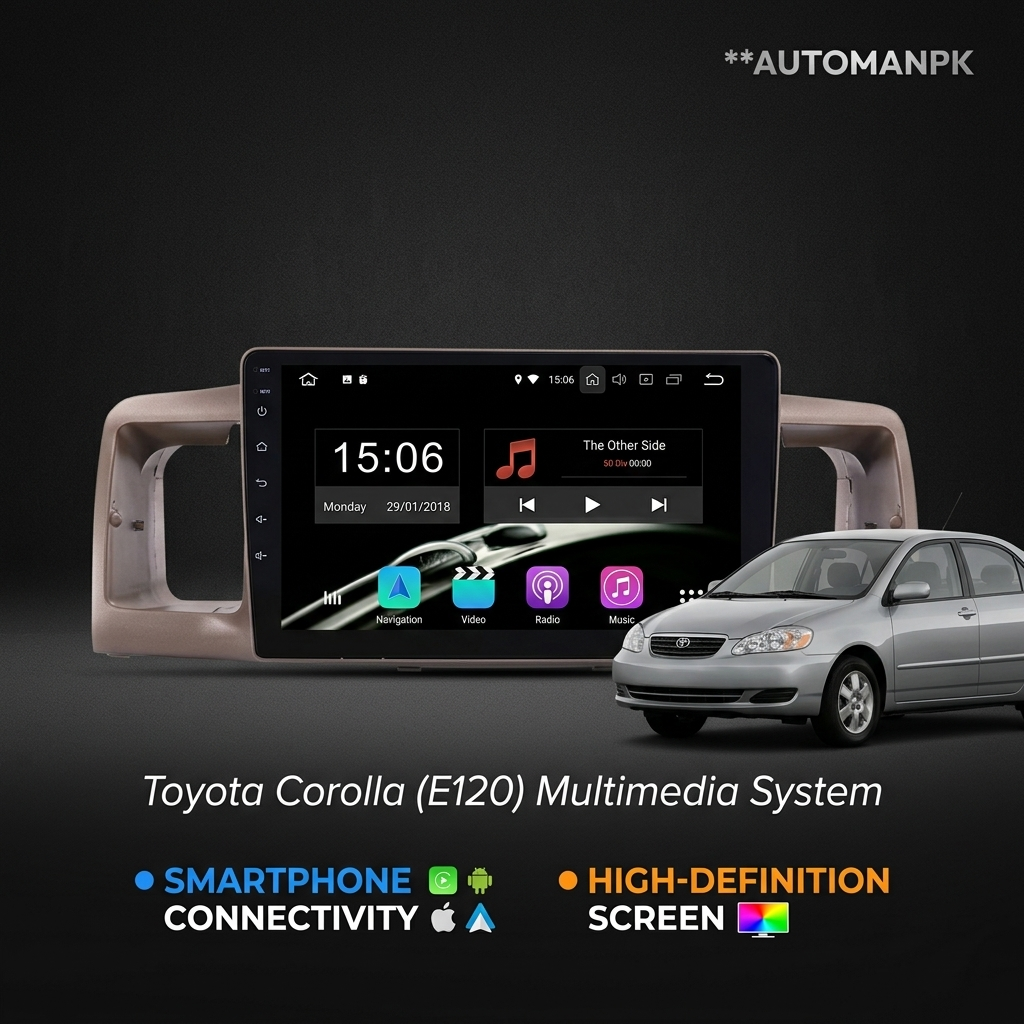 Toyota Corolla 2002-2008 9-Inch Android Car Panel – GPS, Bluetooth, WiFi & FM Radio