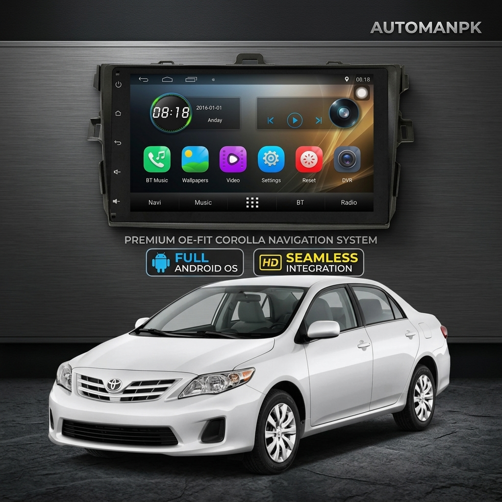 Toyota Corolla 2015-2018 9-Inch Android Car Panel – GPS, Bluetooth, WiFi & FM Radio