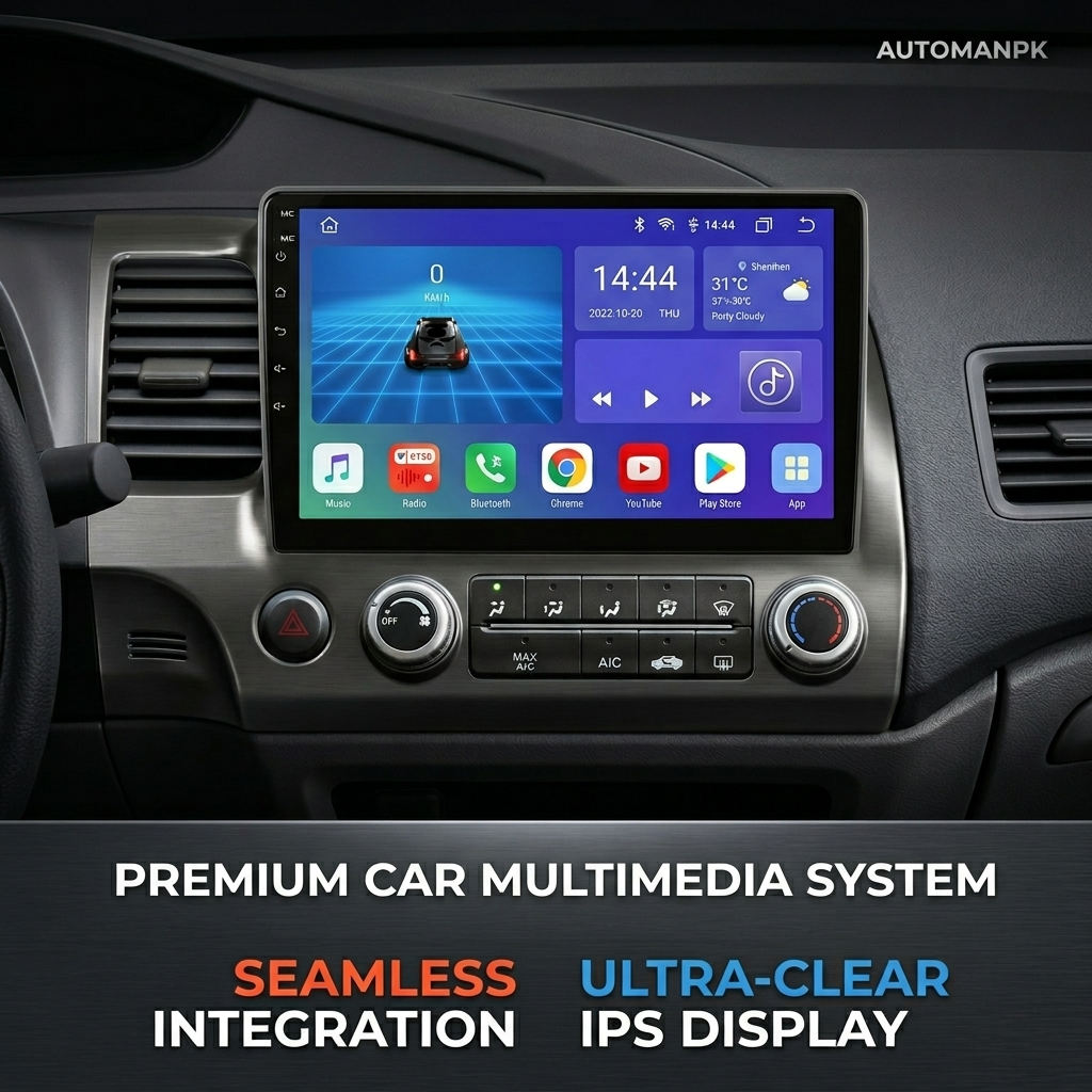 Honda Civic 2006-2011 10-Inch Android Car Panel – GPS, Bluetooth, WiFi & FM Radio