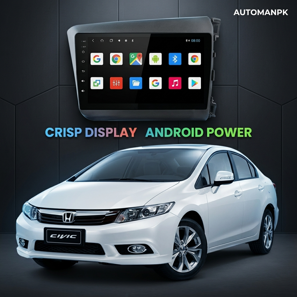 Honda Civic 2011-2015 Rebirth 9-Inch Android Car Panel – GPS, Bluetooth, WiFi & FM Radio