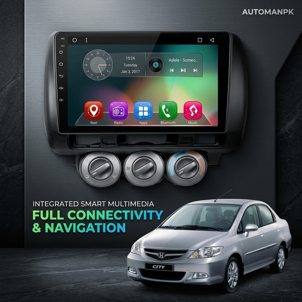 Honda City 2003-2008 9-Inch Android Car Panel – GPS, Bluetooth, WiFi & FM Radio