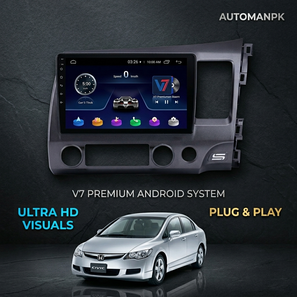 Honda Civic 2006-2011 10-Inch Android Car Panel – GPS, Bluetooth, WiFi & FM Radio