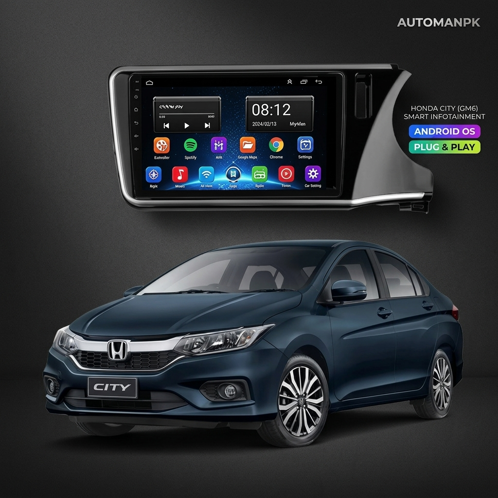 Honda City 2021-2026 10-Inch Android Car Panel (Honda Grace) – GPS, Bluetooth, WiFi & FM Radio