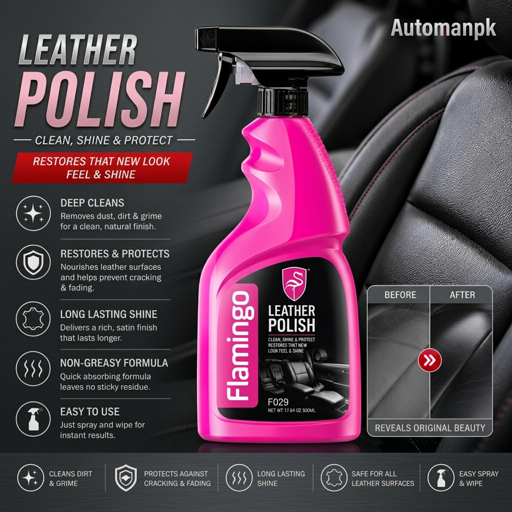 Flamingo Leather Polish 500ml | Premium Leather Care in Pakistan – AutoManPK