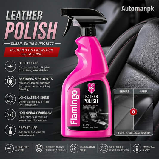 Flamingo Leather Polish 500ml | Premium Leather Care in Pakistan – AutoManPK