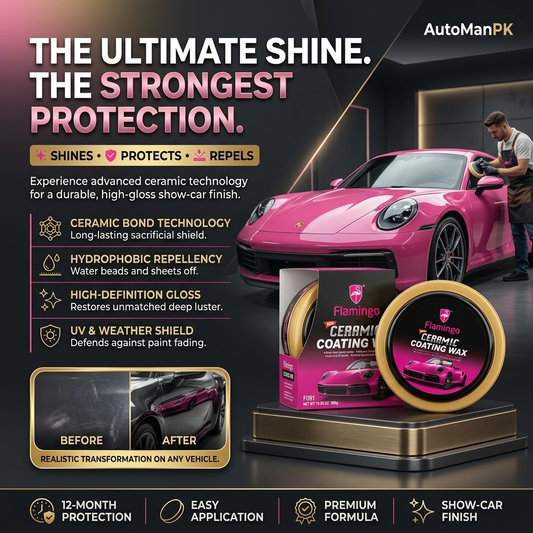 Flamingo Ceramic Coating Wax 300g – Premium Car Polish for Shiny & Long-lasting Protection | AutoManPK Pakistan