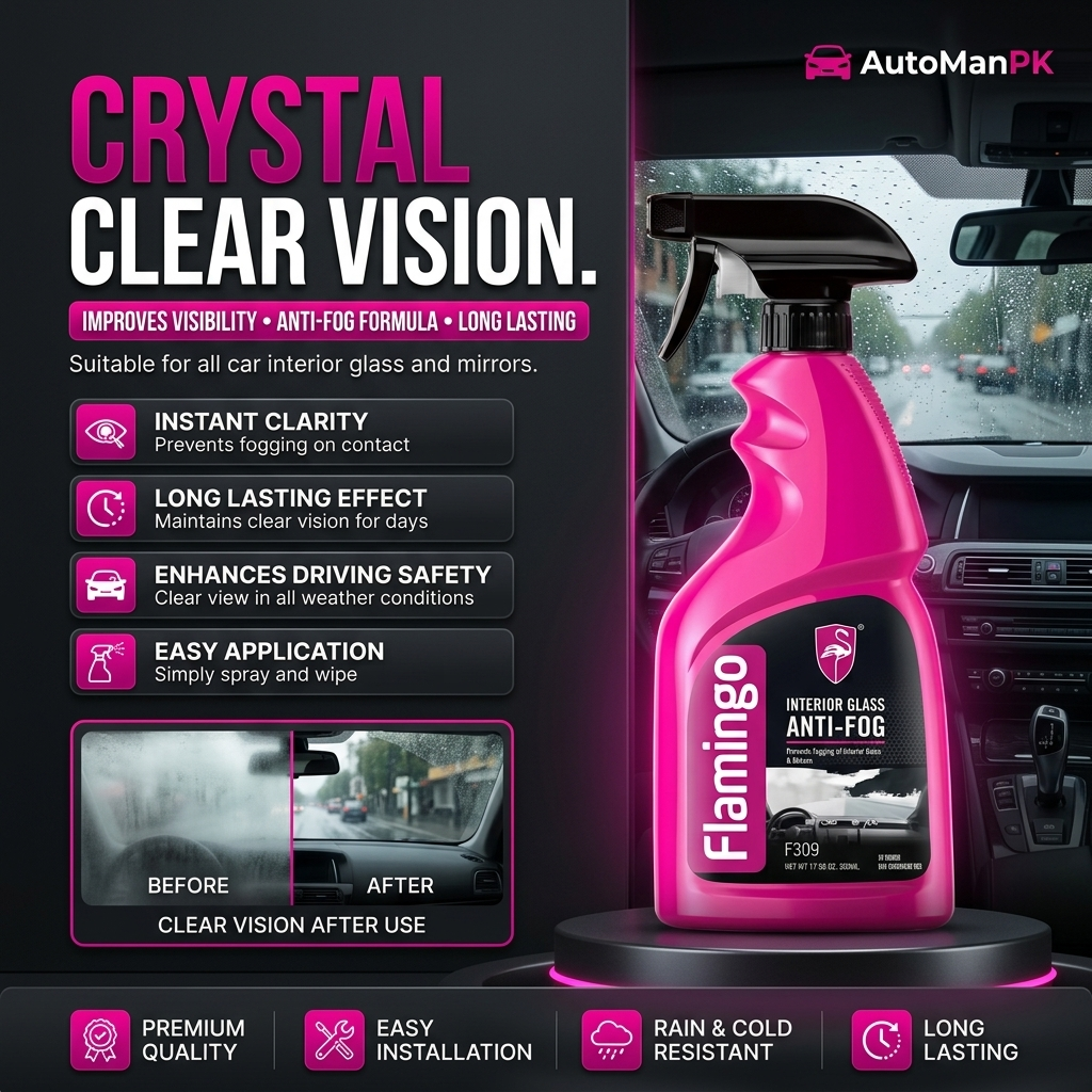 Flamingo Interior Glass Anti Fog 500ml – Anti Defogger for Cars