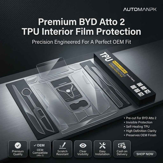 BYD Atto 2 Premium TPU Interior Film Protection – Complete Console & Screen Pack