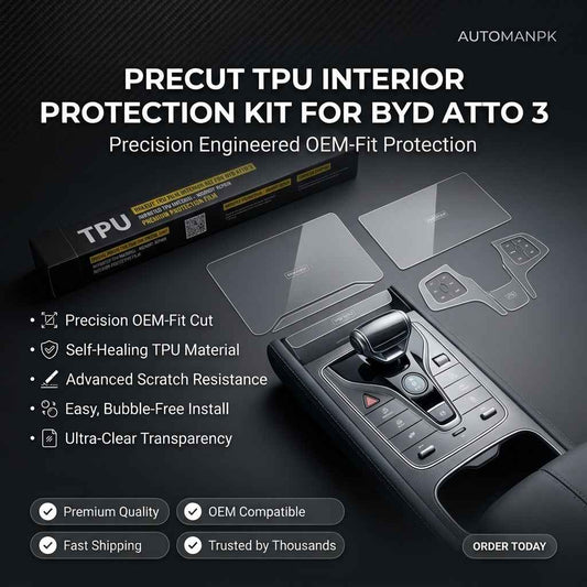BYD Atto 3 Premium TPU Interior Film Protection – Complete Console & Screen Pack