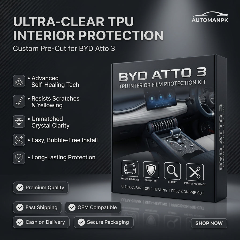 BYD Atto 3 Premium TPU Interior Film Protection – Complete Console & Screen Pack