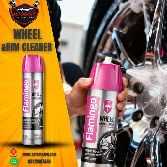 Flamingo Wheel Rim Cleaner 500ML bottle for car rims in Pakistan