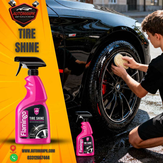 Flamingo Tire Shine 500ML – Black Gloss Tyre Shine for Cars and Bikes Pakistan