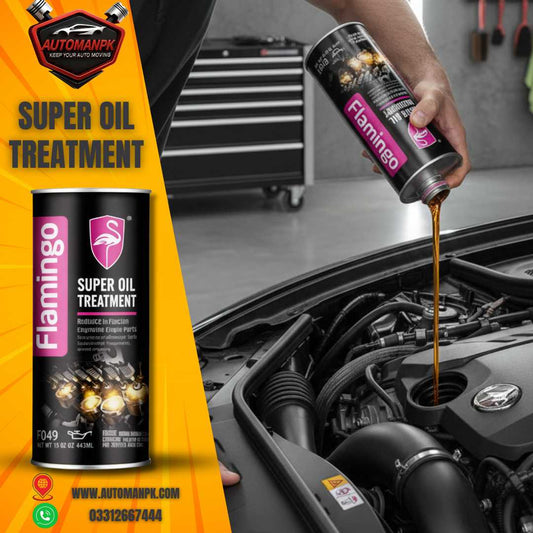 Flamingo Super Oil Treatment 443ML Reduces Engine Sound | AutoManPK Pakistan
