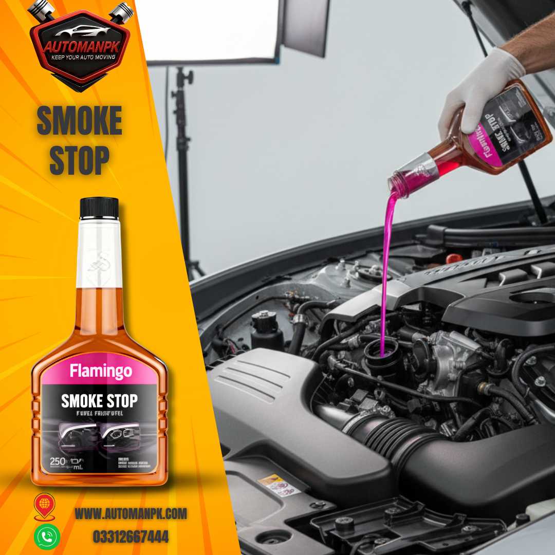 Flamingo Smoke Stop 354ML bottle for reducing engine smoke and oil burning