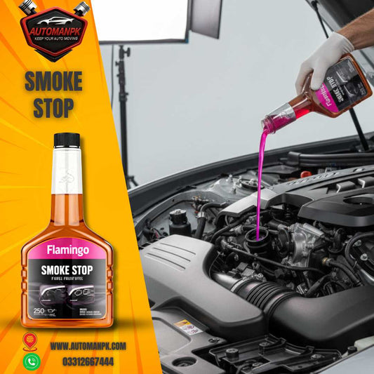 Flamingo Smoke Stop 354ML bottle for reducing engine smoke and oil burning
