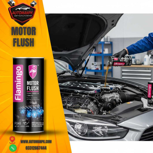 Flamingo Motor Flush 443ml bottle for car engine cleaning