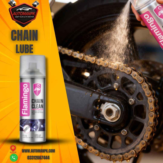 Flamingo Chain Lube 220ml – Premium Motorcycle & Bike Chain Lubricant | Made in China | AutoManPK Pakistan