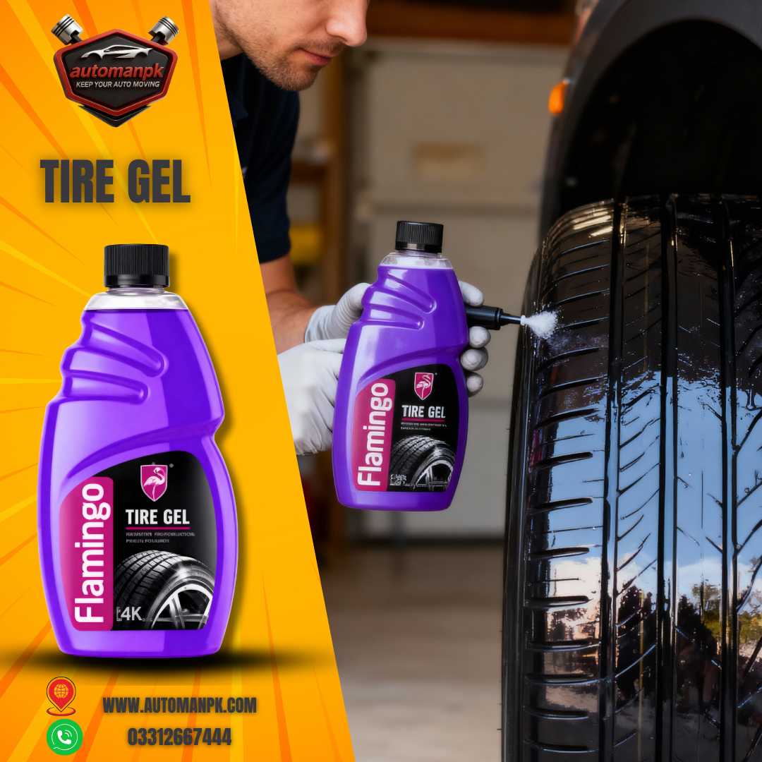 Flamingo Tire Gel 500ML Long Lasting Tire Shine Pakistan AutoManPK
