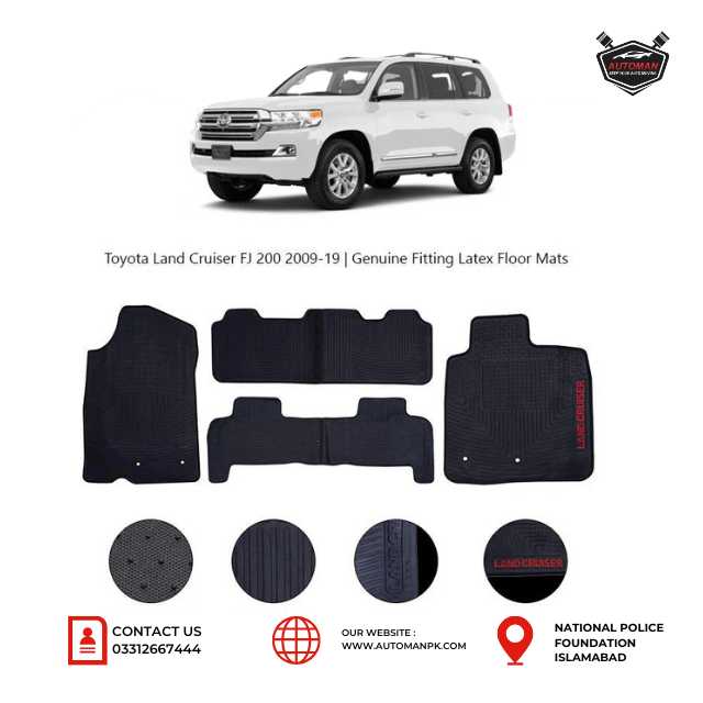 Toyota LC V8 Beige Latex Floor Mats | Car Rubber Mats – AutoManPK