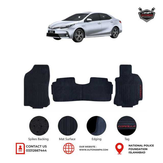 Toyota Corolla 2015-2025 Car Latex Floor Mats | Car Rubber Mats – AutoManPK