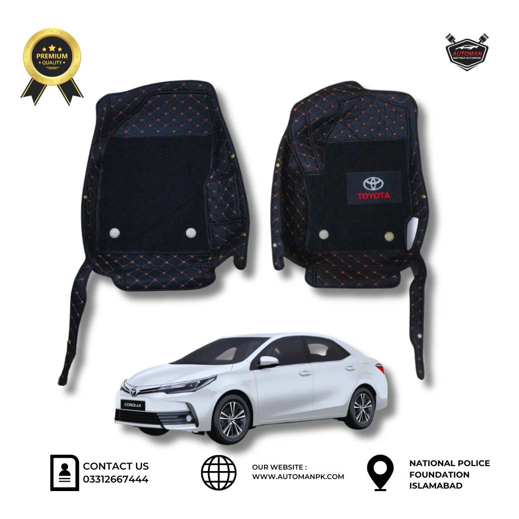 Toyota Corolla 2015-2025 Car Floor Mats 10D premium quality floor protection for Toyota Corolla in Pakistan