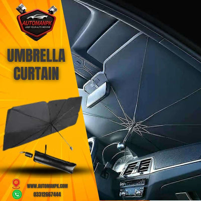 Car Front Screen Foil Sunshade Umbrella on windshield – premium car sun protection – AutoManPK