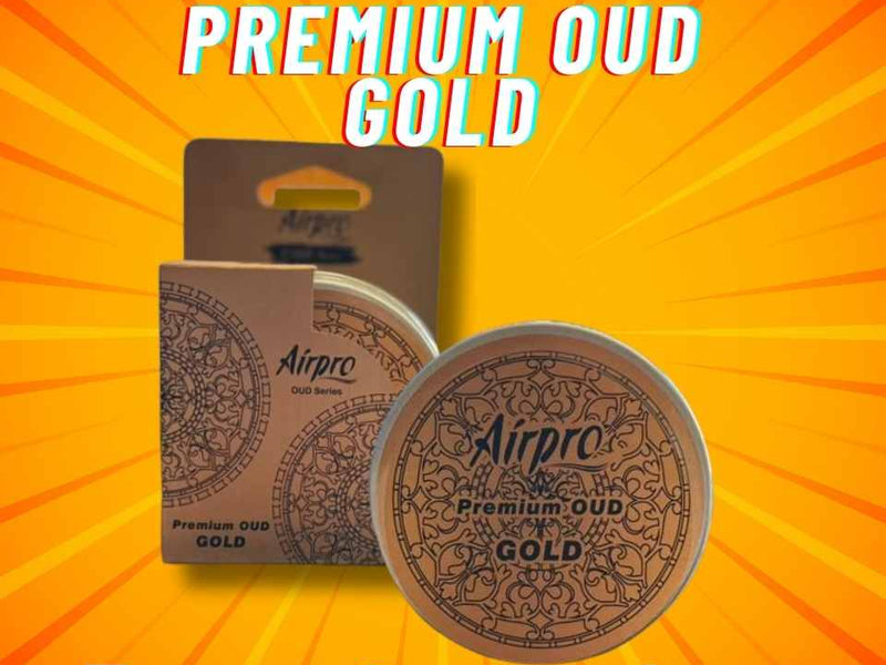 Airpro Premium Oud Gold Car Luxury Air Freshener bottle for car interior fragrance in Pakistan by AutoManPK