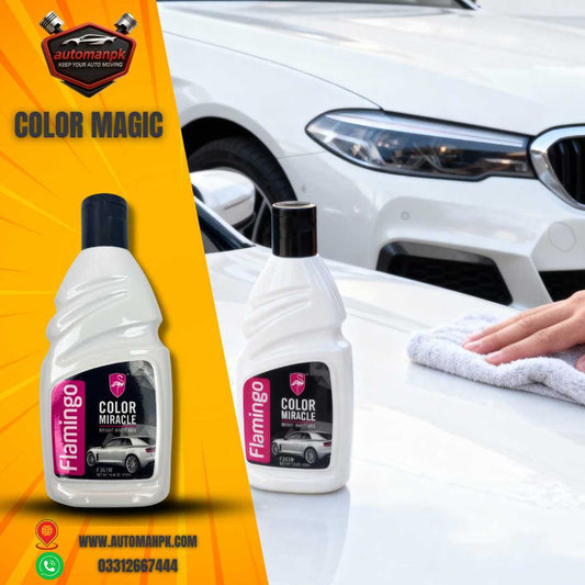 Flamingo Color Miracle Bright White Car Wax 410ml for shining white cars – AutoManPK Islamabad Rawalpindi