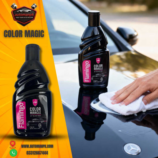 Flamingo Color Miracle Black Wax 410ml – Best Black Car Polish in Pakistan | Automanpk