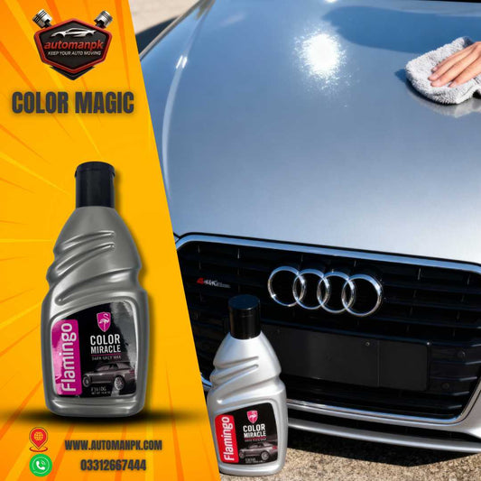 Flamingo Color Miracle Silver Wax 410ml for Car Shine | AutoManPK Pakistan