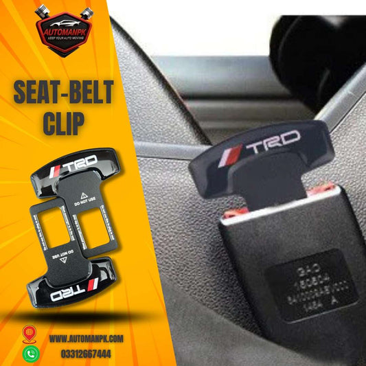 TRD seat belt clip installed in car seat for safety and comfort – AutoManPK