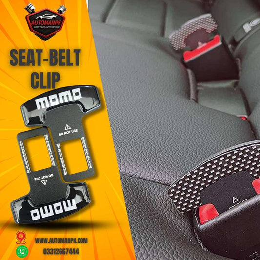 MOMO Seat Belt Clip buckle stopper for car interior safety accessory available at AutoManPK Pakistan