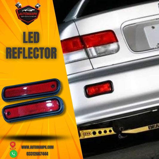 Car LED reflector light for bumper – bright red rear safety LED reflector available at AutoManPK Pakistan