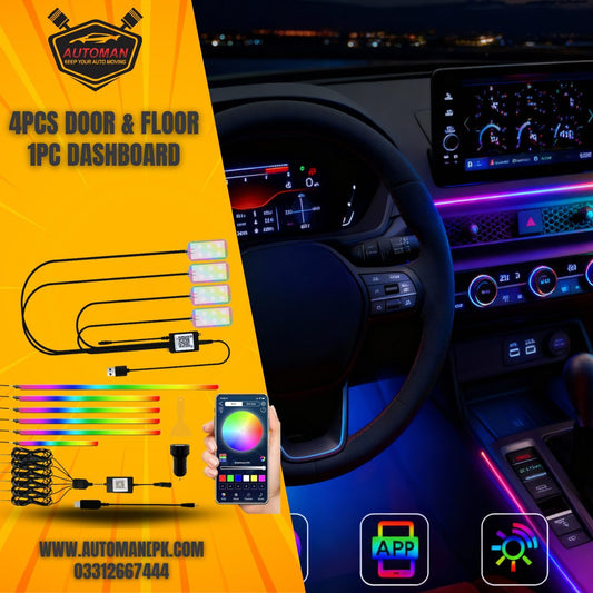 4 Pcs Car RGB Ambient Light Installed in Car Interior | AutoManPK Pakistan