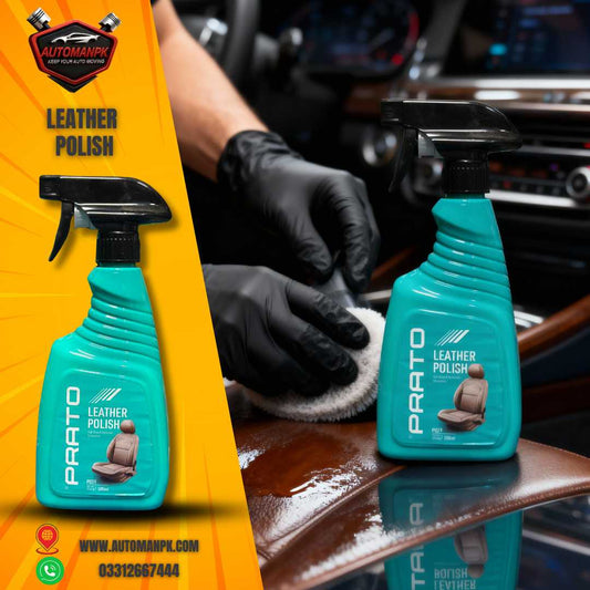 Prato Leather Polish 500ml car leather care interior seats dashboard Pakistan