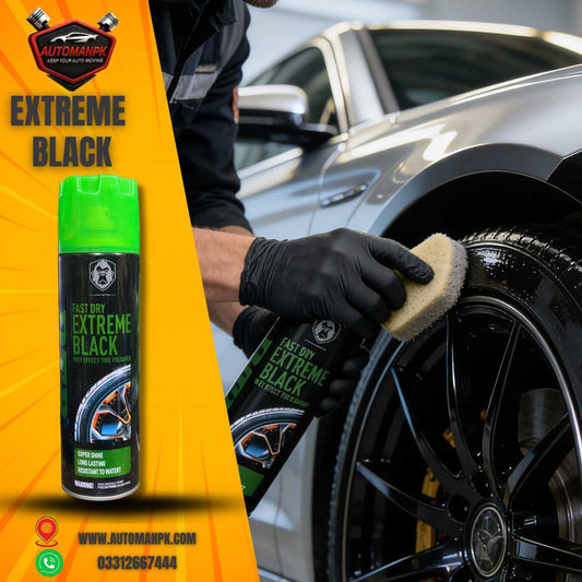 DTR Extreme Black Car Tire Polish 650ml Exterior Tire Shine AutomanPK Pakistan