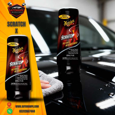 Meguiar’s ScratchX Scratch Remover removing light scratches and swirl marks on car paint in Pakistan