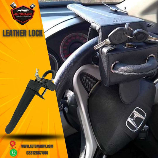 Car steering leather lock anti theft security for vehicles in Pakistan