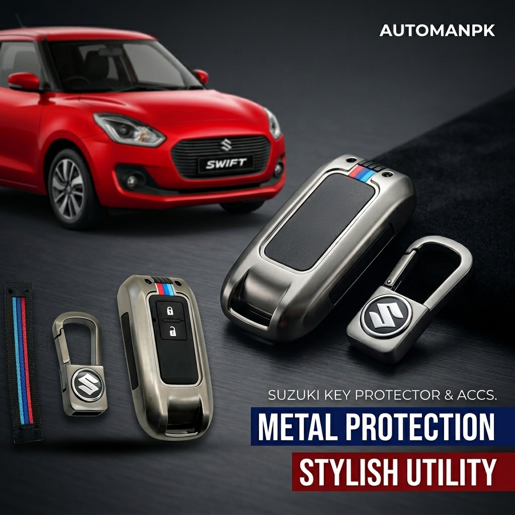 Suzuki Swift Metal Key Cover & Key Chain 2022 Onwards – Premium Protection | AutoManPK