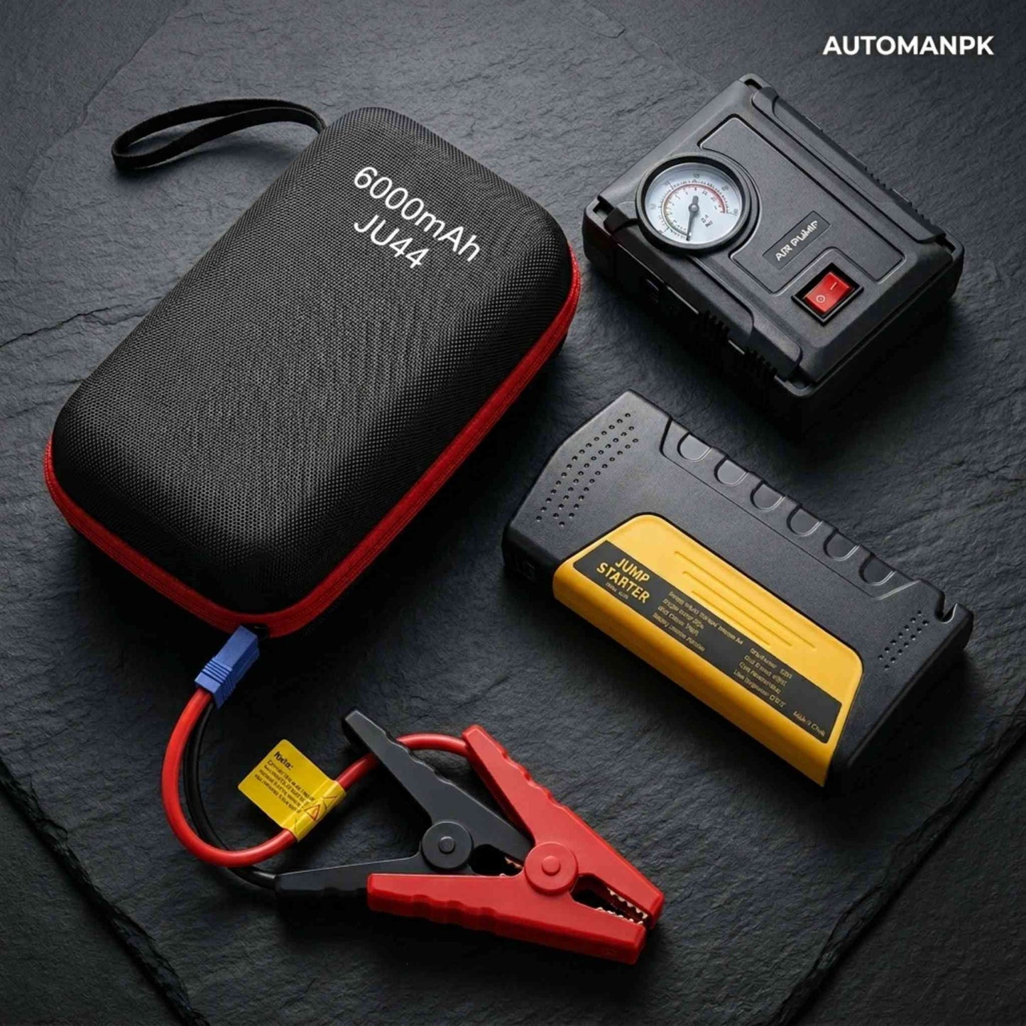 JU44 Car Jump Starter 6000mAh – 1000A Peak Current | Portable Emergency Battery Booster | Without Air Compressor | AutoManPK