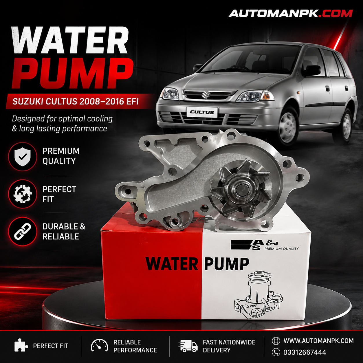 Suzuki Cultus 2009-2016 Water Pump – EFI Engine | Genuine Replacement