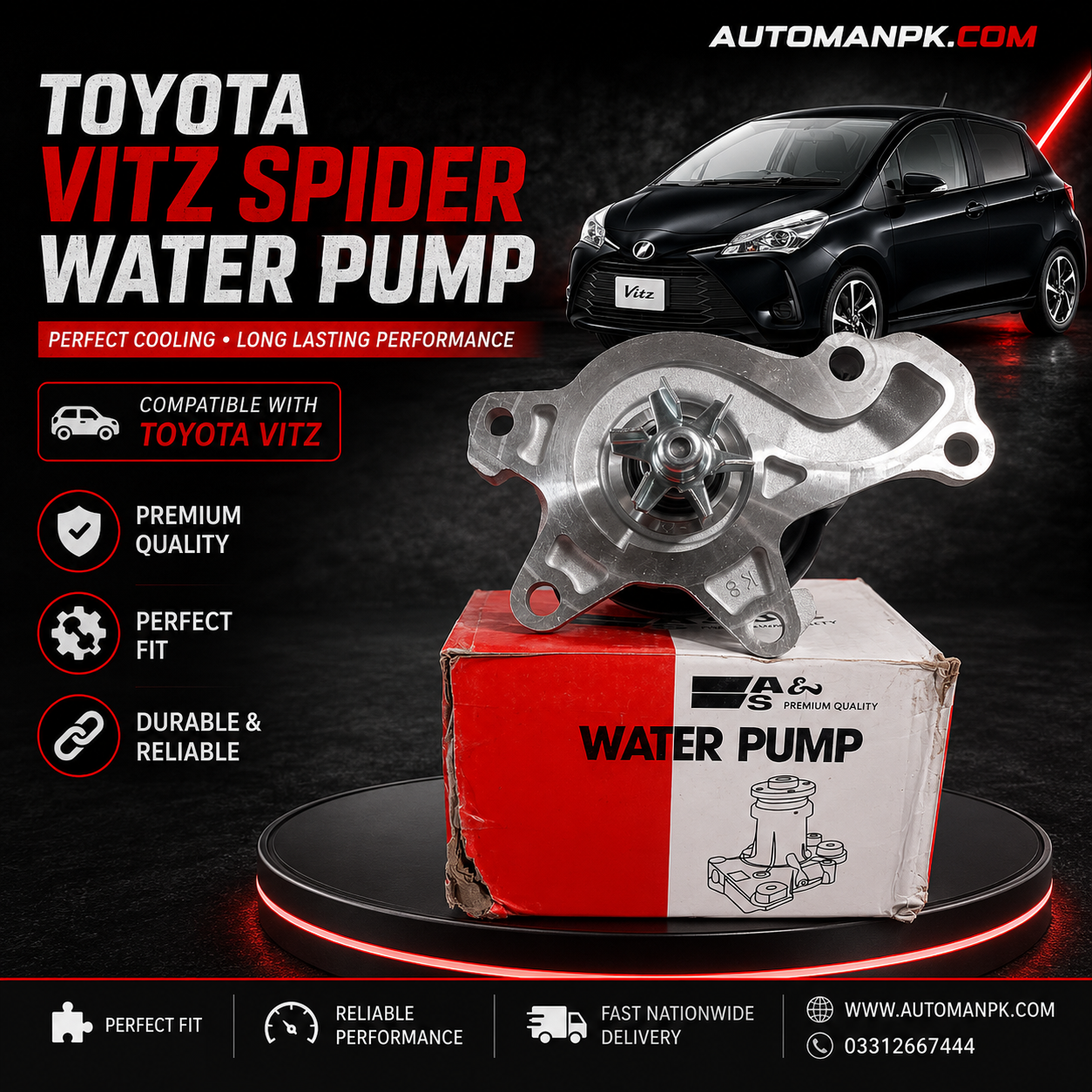 Toyota Vitz 2014-2018 Water Pump – EFI Engine | Genuine Replacement