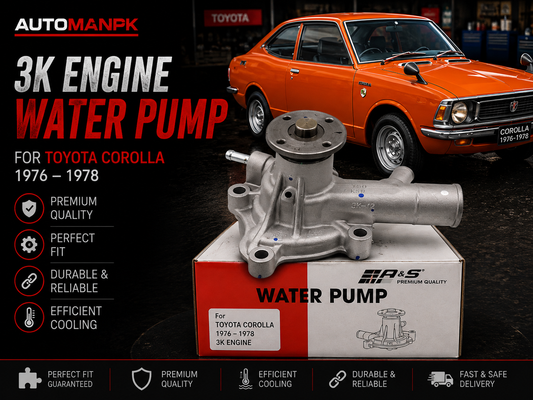 Toyota Corolla 1976-1978 Water Pump – A&S GWT-10A 3K Engine | OEM Quality | Direct Replacement