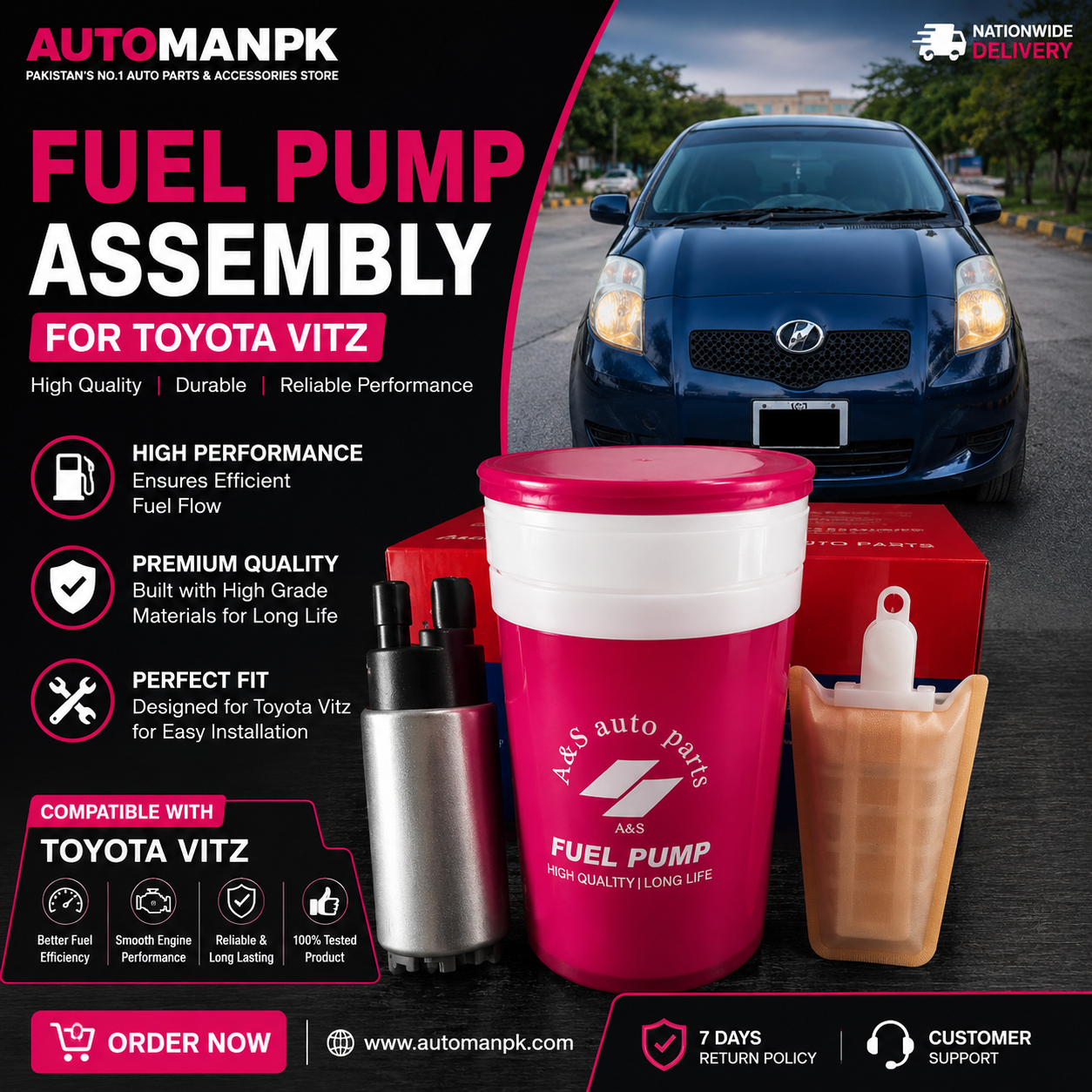 Toyota Vitz 2006-2010 Fuel Pump – A&S Tanki | OEM Quality | Direct Replacement