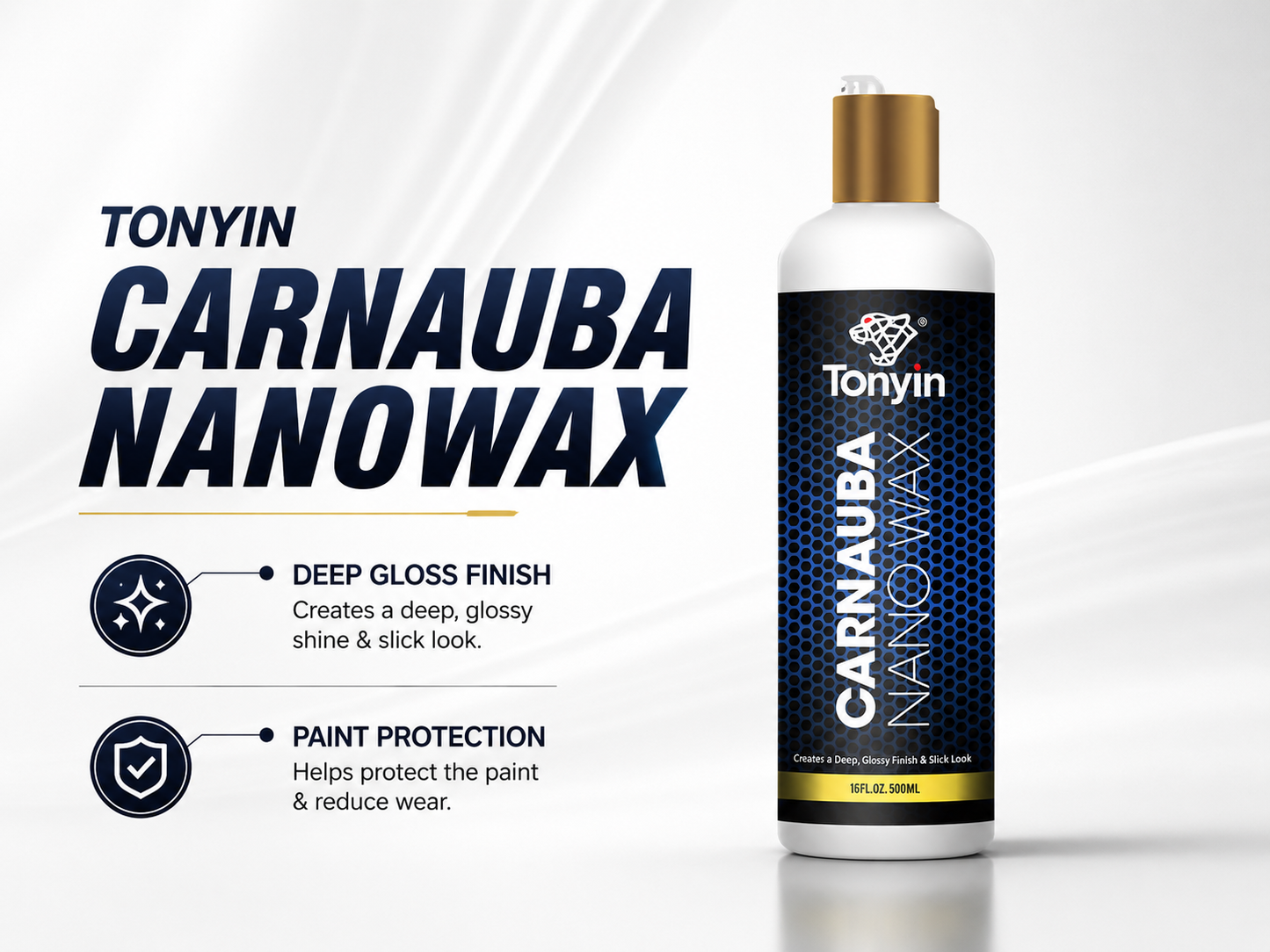 Tonyin Carnauba Nano Wax 300ml – Deep Gloss | Hydrophobic | Long-Lasting Protection | All Surfaces