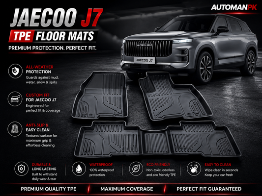 Jaecoo J7 2024-2026 TXR TPE Floor Mats – Custom Fit – Waterproof – Anti-Slip – Full Set